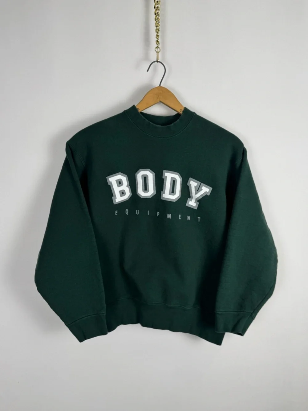 Vintage 90s Pine Green 'BODY Equipment' Crewneck Sweatshirt - Picture 1 of 6